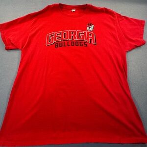 Unisex Hanes Red Georgia Bulldogs Short Sleeve Tee Size XL
